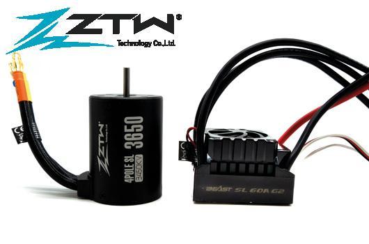 Elektronisch Fahrtregler COMBO 1/10 - Brushless - Beast SL 60A G2 - Motor 3650 3450KV 