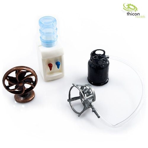 1:10/1:14 Camping-Set 3 mit Wasserspender und Gaskocher thicon-models 