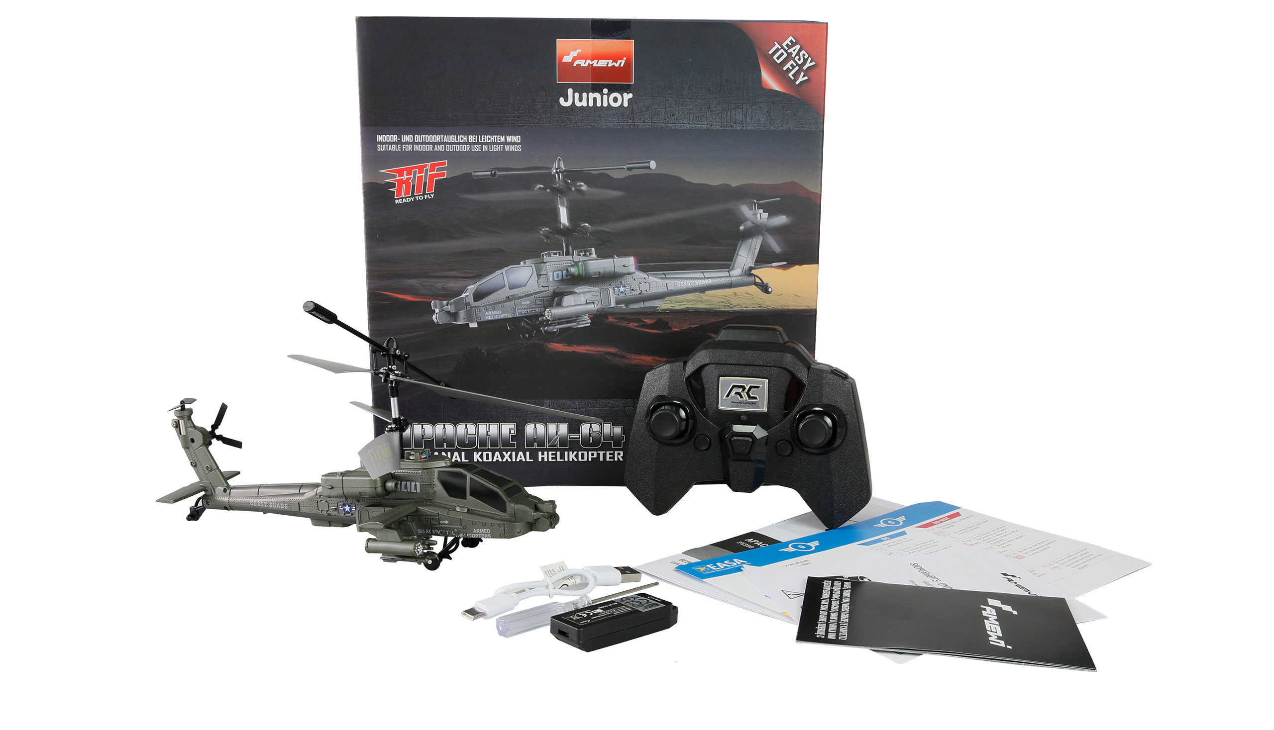 Apache AH-64 Helikopter Koaxial 3,5-Kanal RTF 