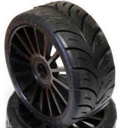Reifen - 1/8 Buggy - montiert - Schwarze Felgen - 17mm Hex - Rally Game SPORT Radials (2 Stk.)