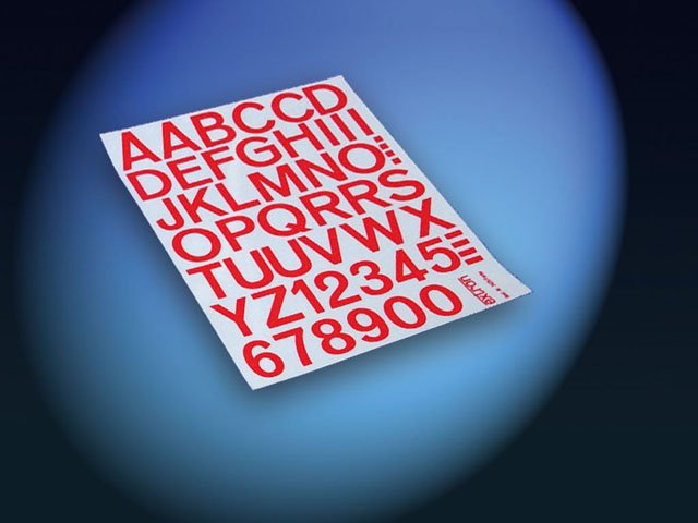 Klebebogen Zahlen/Buchstaben, rot