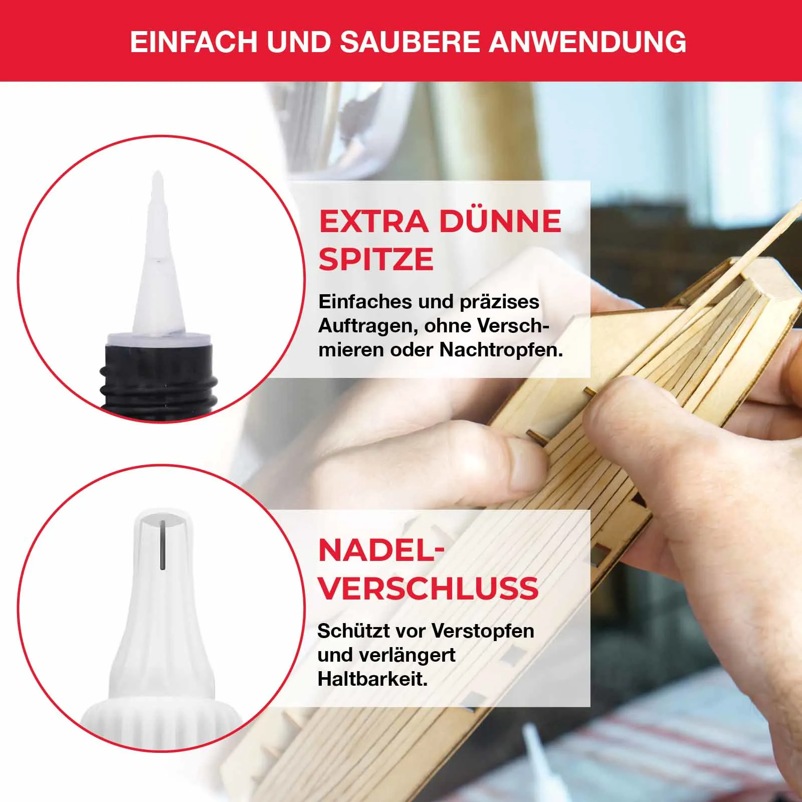Everglue Sekundenkleber Cyanacrylat hochviskos 20g Dosierflasche (dickflüssig)
