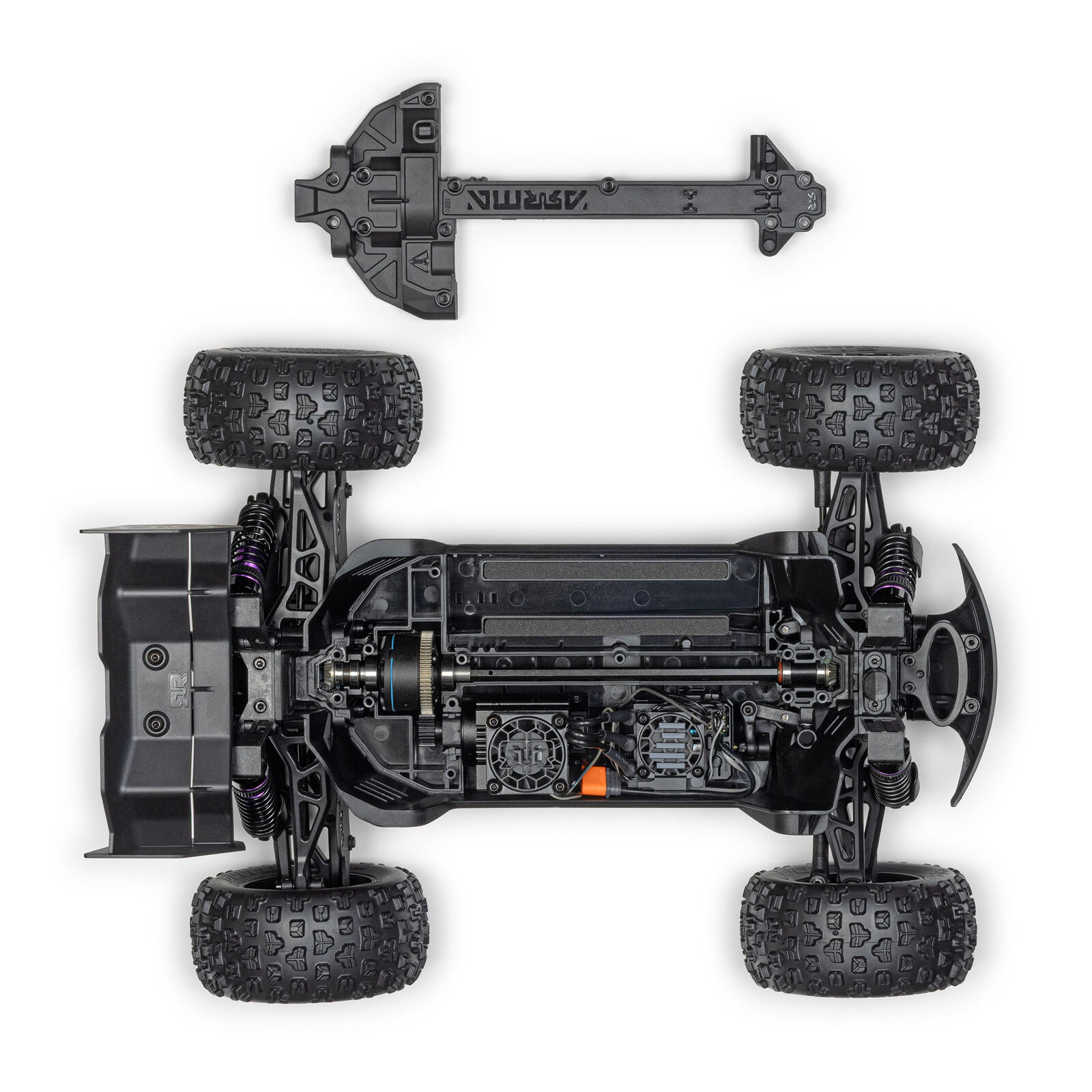 1/16 Mini KRATON 3S DSC 4X4 RTR Brushless Speed Truck, Schwarz/Rot Aktion inkl. 2S LiPo und Ladegerät