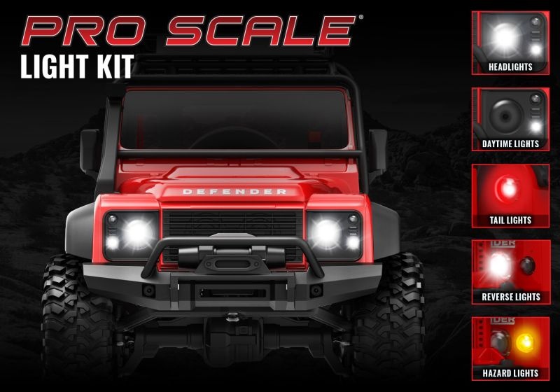 LED Licht Set komplett DEFENDER 1/18 TRAXXAS, TRX-4M