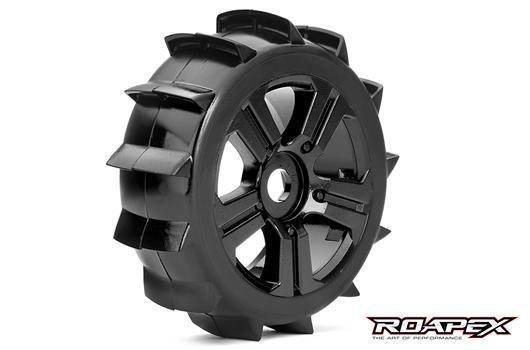 Reifen - 1/8 Buggy - montiert - Schwarz Felgen - 17mm Hex - Paddle (2 Stk.)