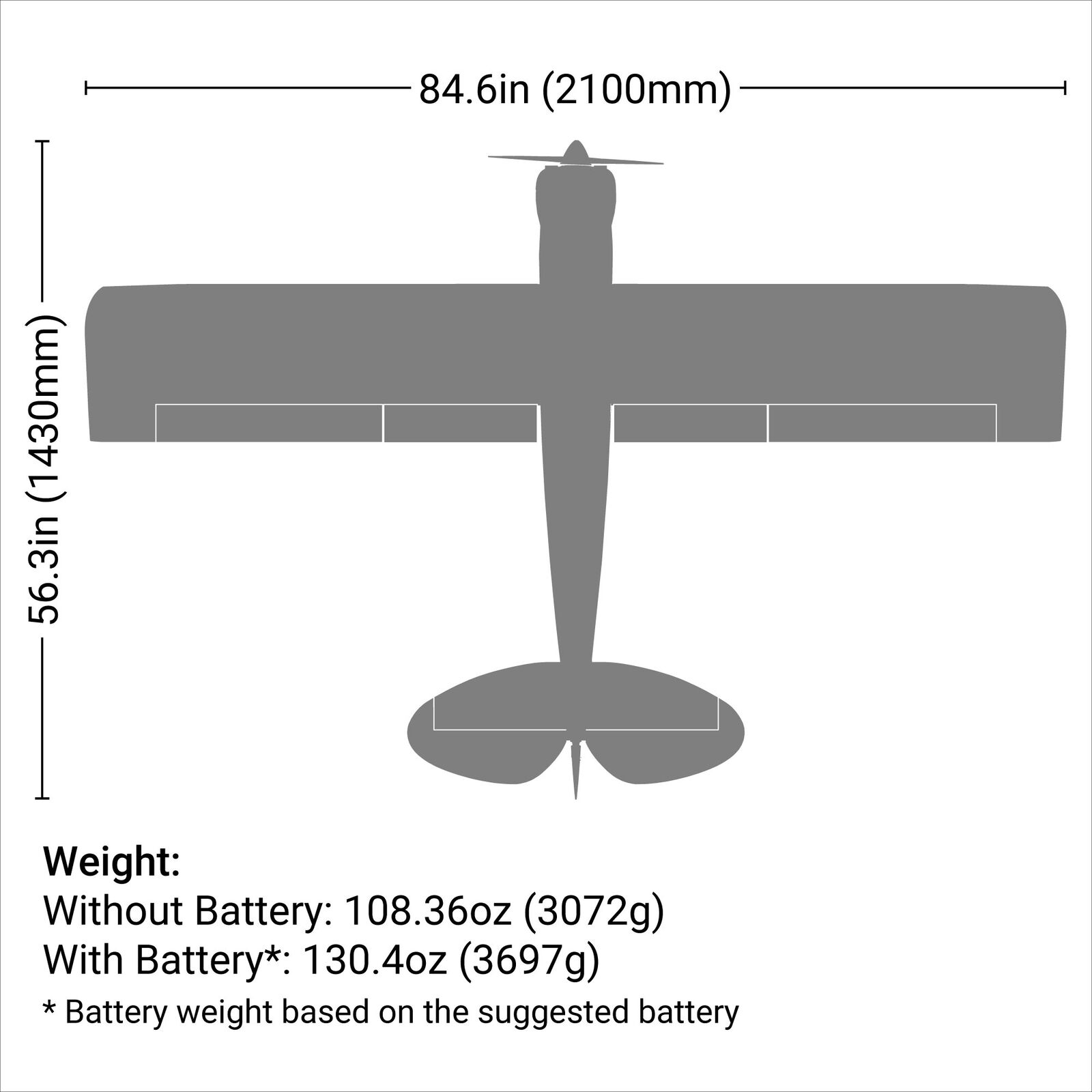 E-flite Carbon-Z Cub SS 2.1m BNF Basic with AS3X and SAFE Select
